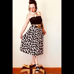90s daisy print vintage skirt